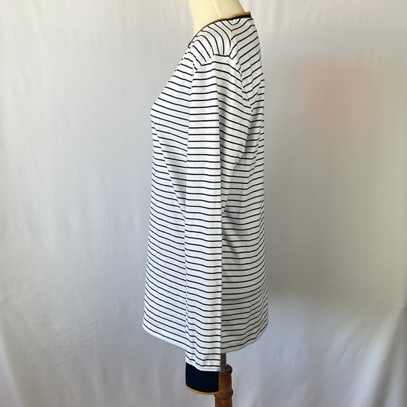 Denim & Flower Ricky Singh White & Black Striped Long Sleeve Shirt - Size Small - Picture 5 of 13